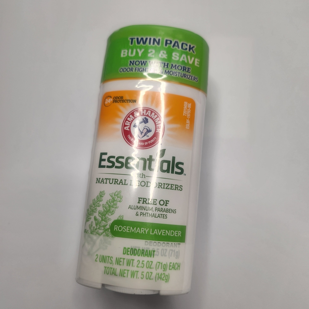 Brand New Arm & Hammer Essentials Deodorant Twin Pack – Rosemary Lavender 5 oz